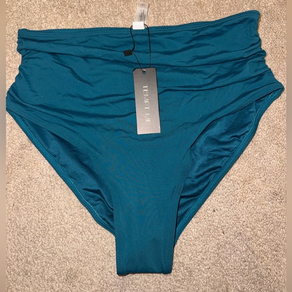 Tempt Me Other - Tempt Me Teal High-Waist Bikini Bottom